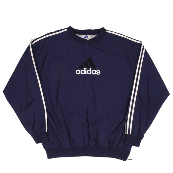 Vintage Adidas Big Logo Windbreaker Pullover Jacket 1990S Size Large