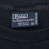 Vintage Polo Ralph Lauren Classic Black Pocket Tee Shirt 1990S Size Medium Made In Usa With Single Stitch Sleeves