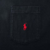 Vintage Polo Ralph Lauren Classic Black Pocket Tee Shirt 1990S Size Medium Made In Usa With Single Stitch Sleeves