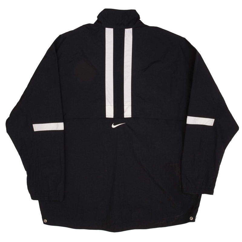 Vintage Nike Center Swoosh Black Pullover Windbreaker Jacket 1990S Size 2XL