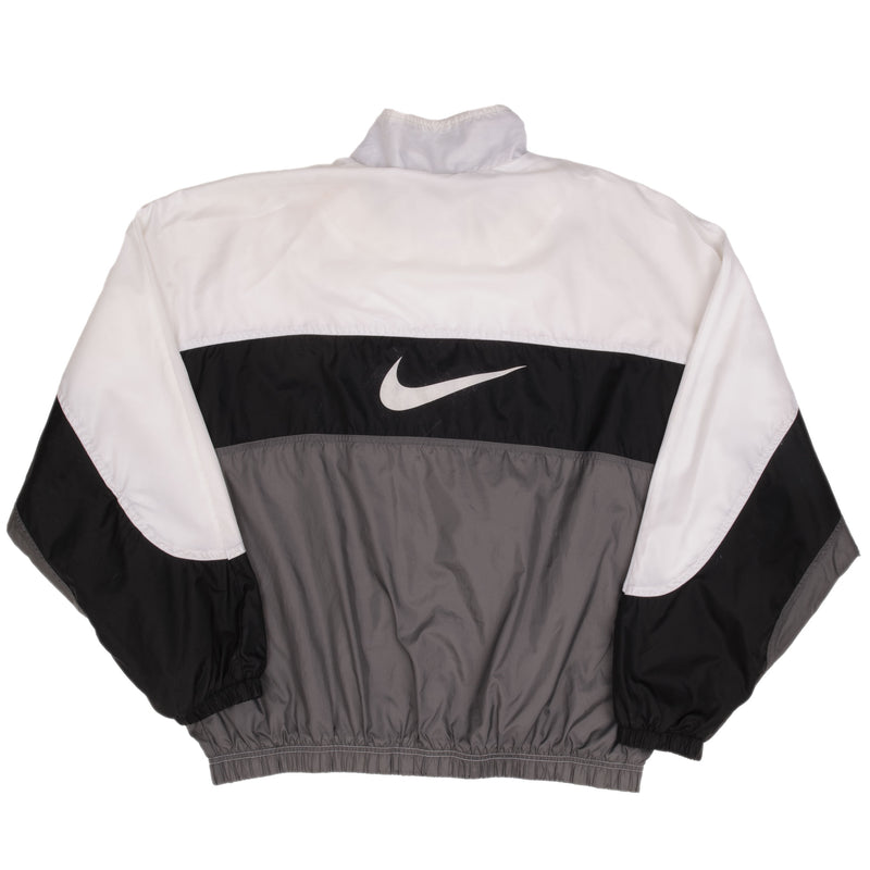 Vintage Nike Big Swoosh Black Windbreaker Jacket 1990S Size XL