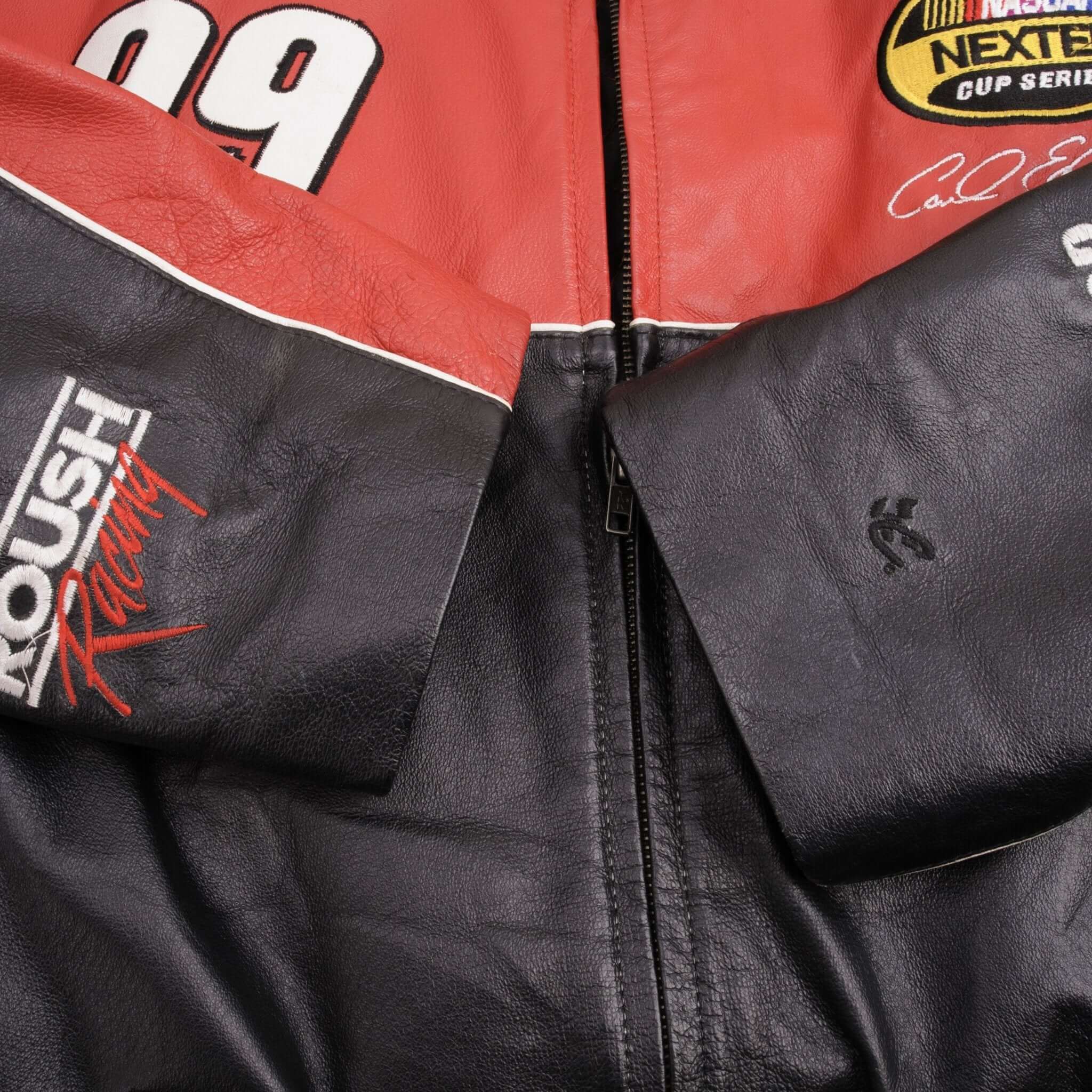 Vintage Nascar Carl Edwards #99 Leather Jacket 2000S Size XL
