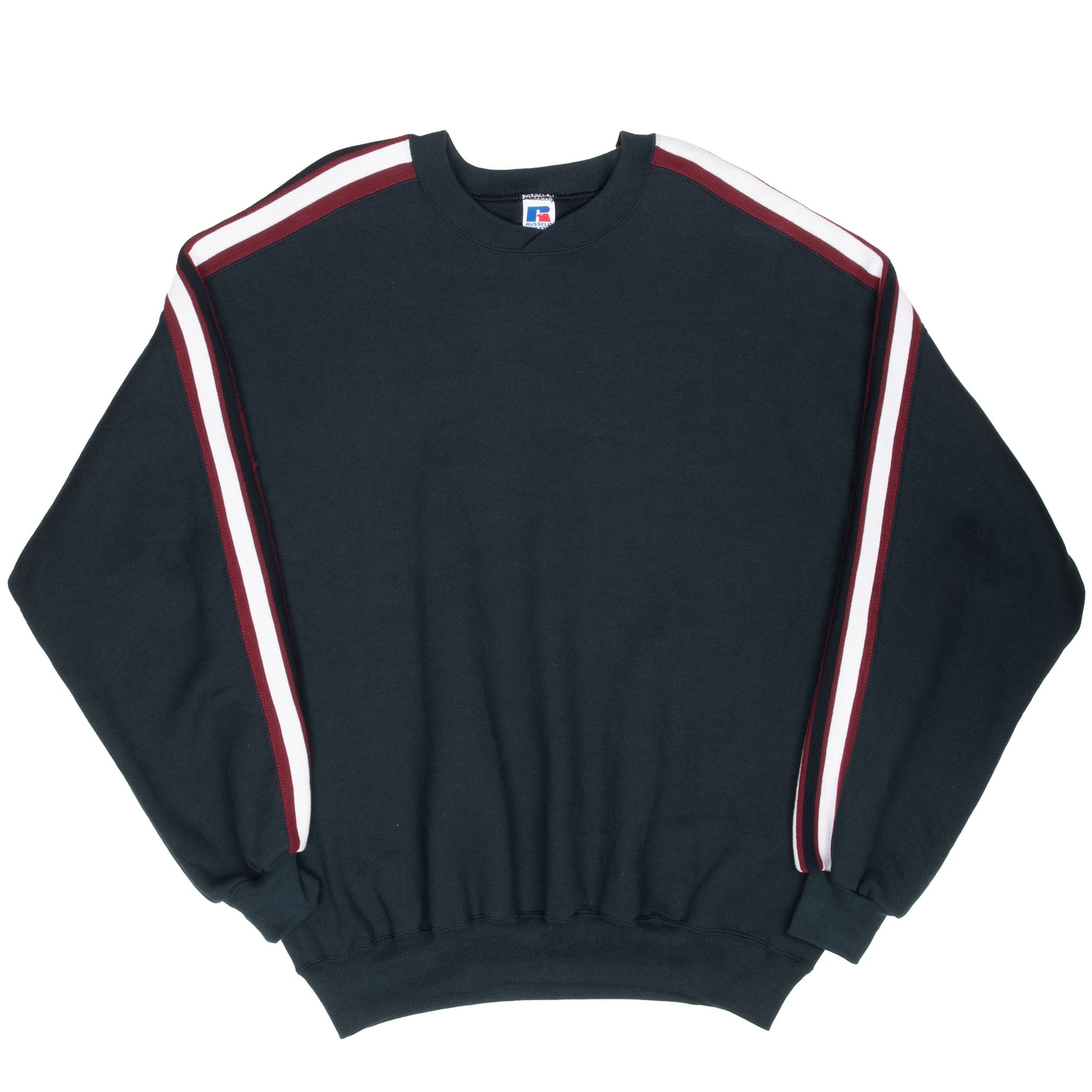 VINTAGE RUSSELL BLACK CREWNECK SWEATSHIRT 1990S SIZE 2XL MADE IN USA