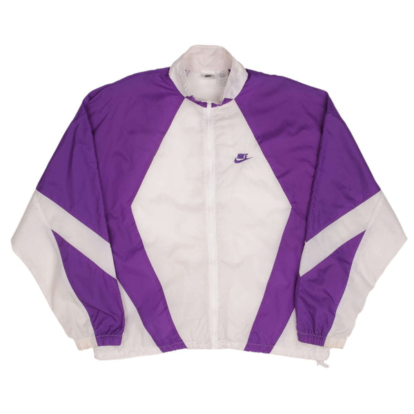 Vintage Nike Swoosh Purple Windbreaker Jacket 1990S Size XL
