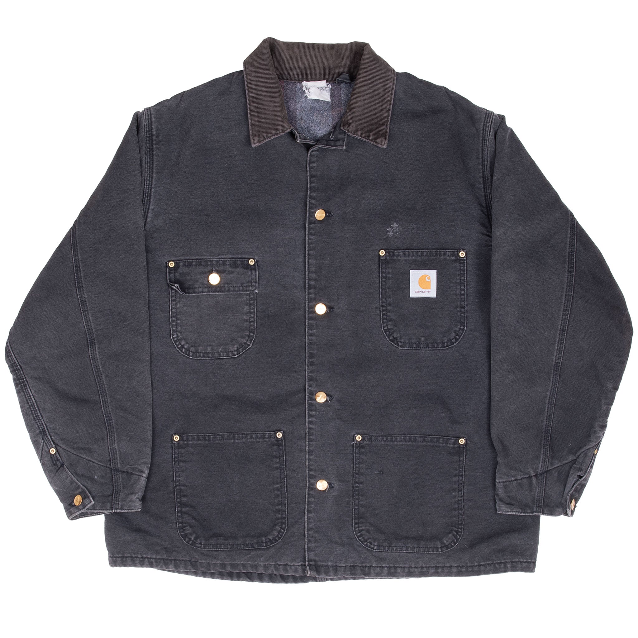 Vintage Carhartt Michigan Style Blanket Lined Black Jacket 1990S Size XL