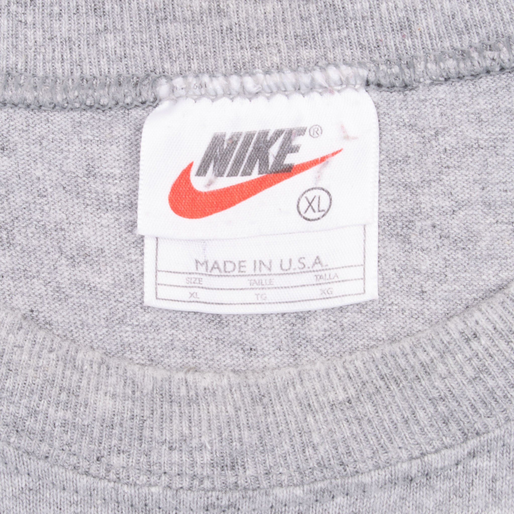 Vintage Nike Soccer Big Swoosh Grey Tank Top Tee Shirt 1990S Size XL Made In Usa