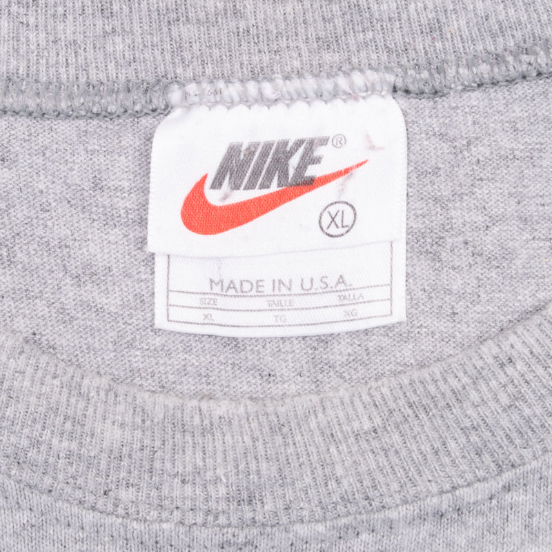 Vintage Nike Soccer Big Swoosh Grey Tank Top Tee Shirt 1990S Size XL Made In Usa