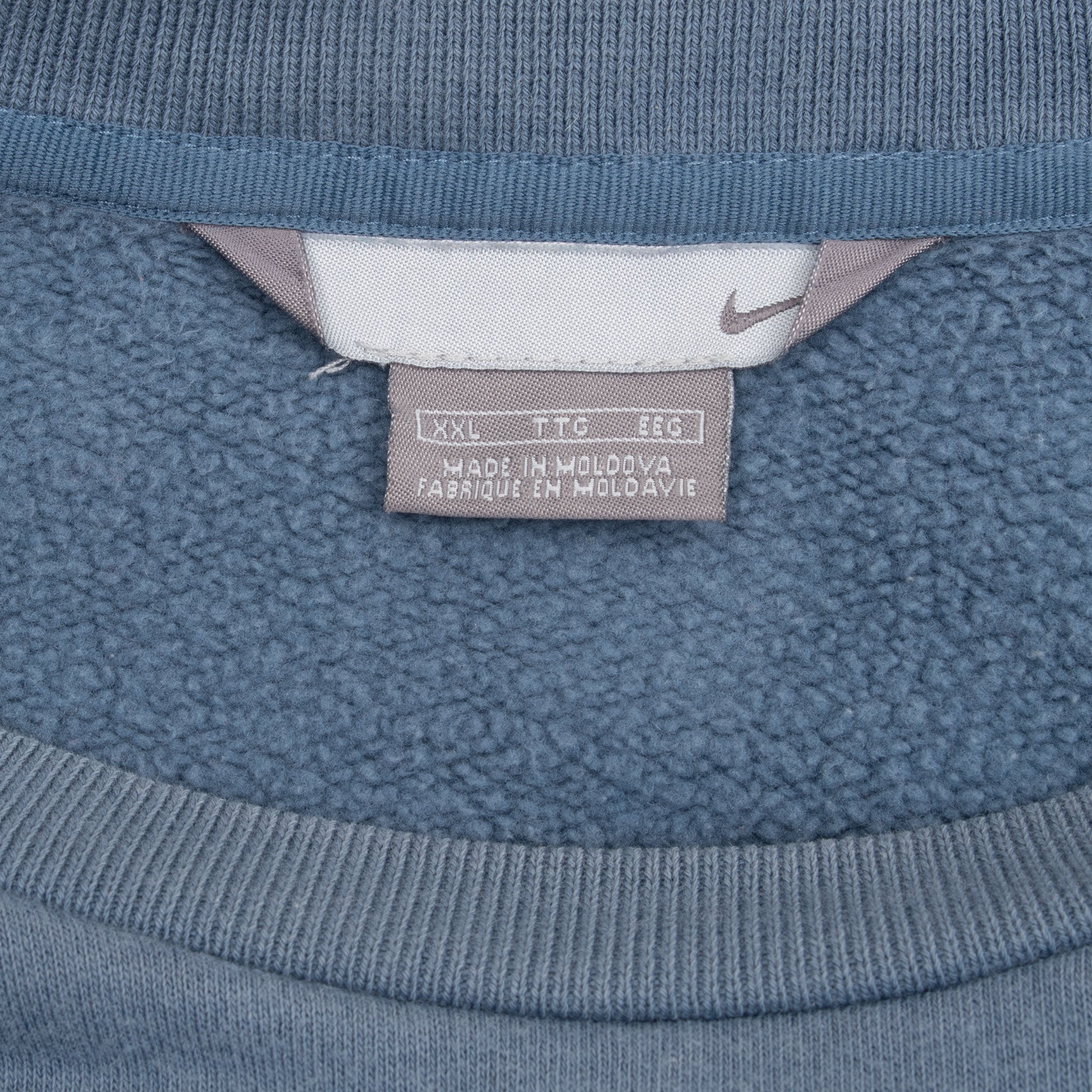 Vintage Nike Classic Swoosh Blue Sweatshirt 2000S Size 2XL