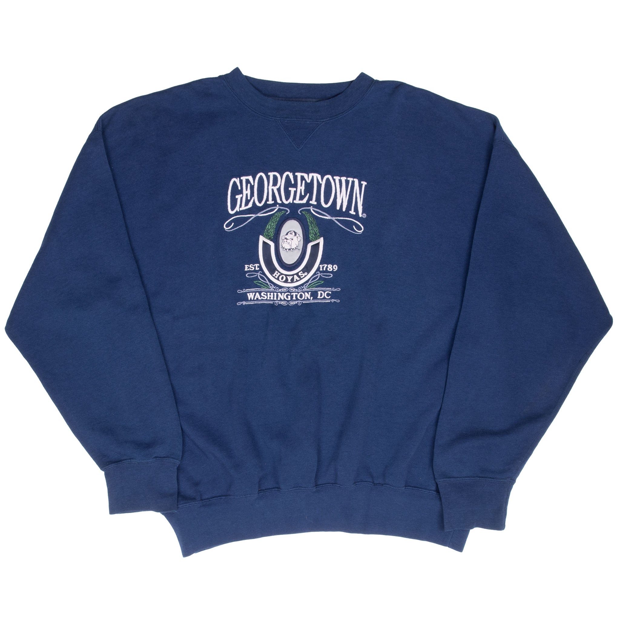 Vintage Georgetown Hoyas Embroidered Sweatshirt 1990S Size XL