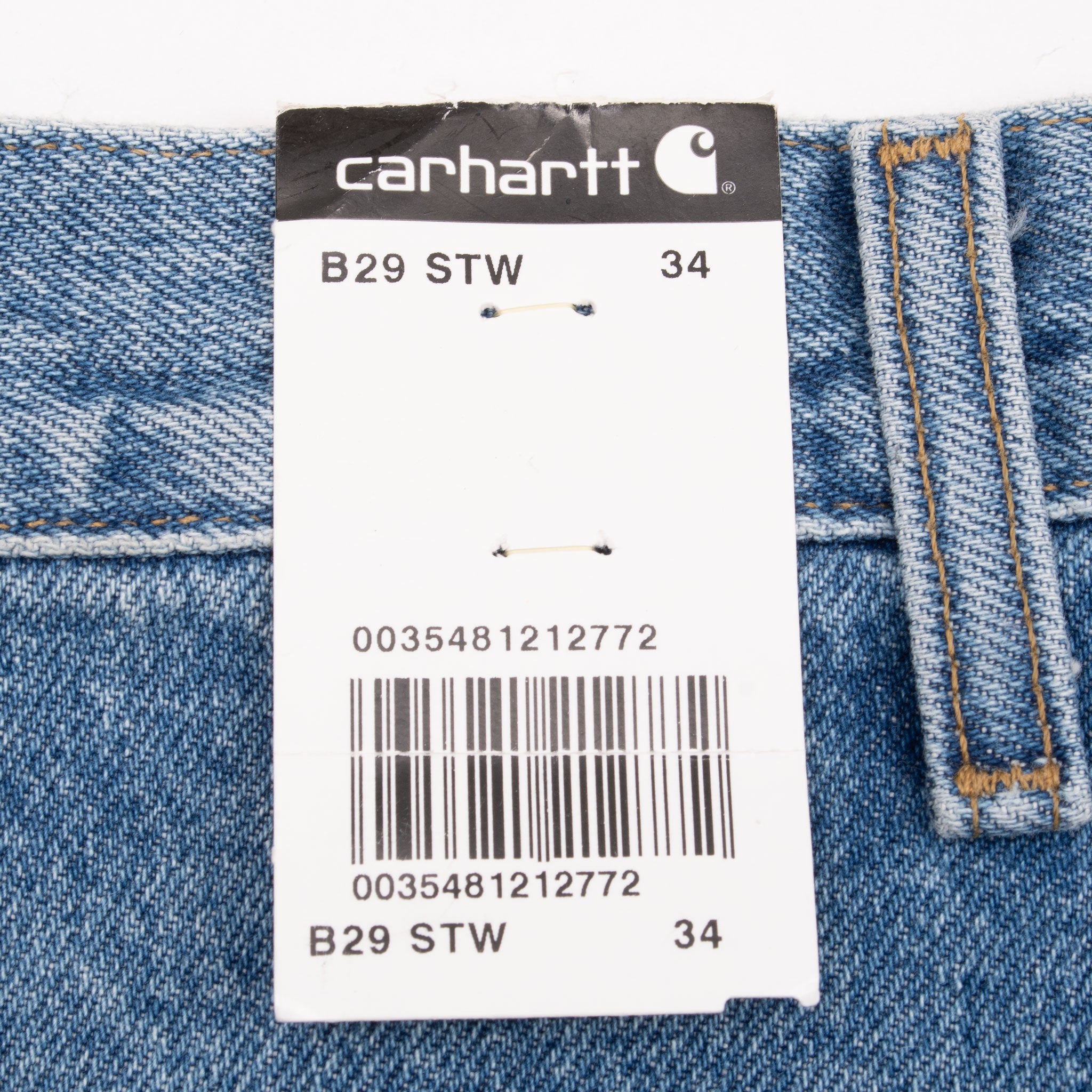VINTAGE CARHARTT DENIM BLUE CARPENTER SHORTS B29STW 2011 SIZE 34 DEADSTOCK