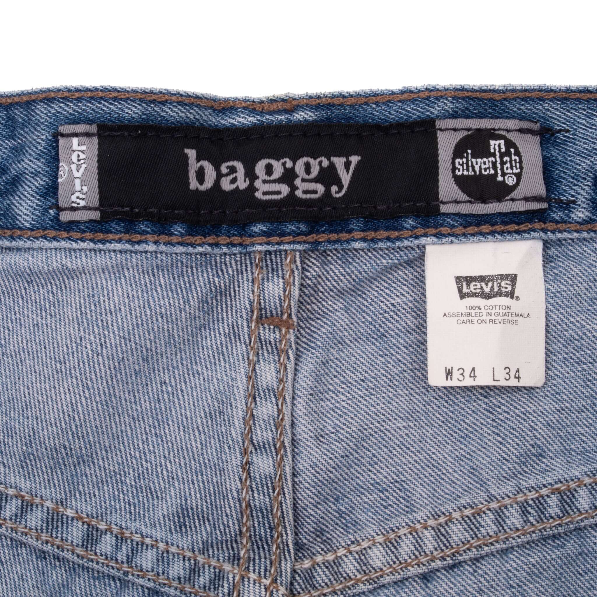 Vintage Levis Baggy Silver Tab Indigo Jeans 2000S Size 34X34

Back Button #977