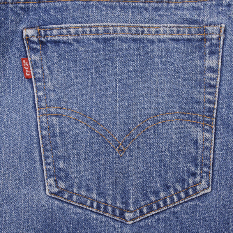 Beautiful Indigo Levis 517 1980s Jeans With Single Stitch Made in USA with Medium Blue Wash  Size 42x31 Back button #2  Zip: Talon
