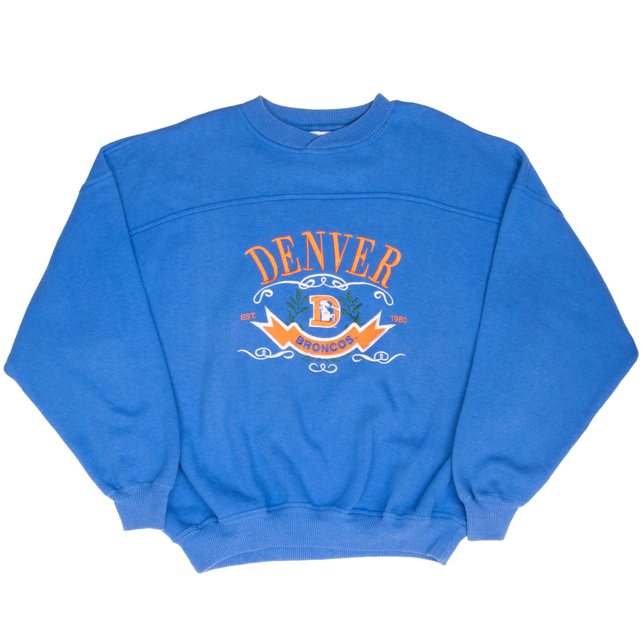 Vintage Nfl Denver Broncos Embroidered Sweatshirt 1990S Size XL