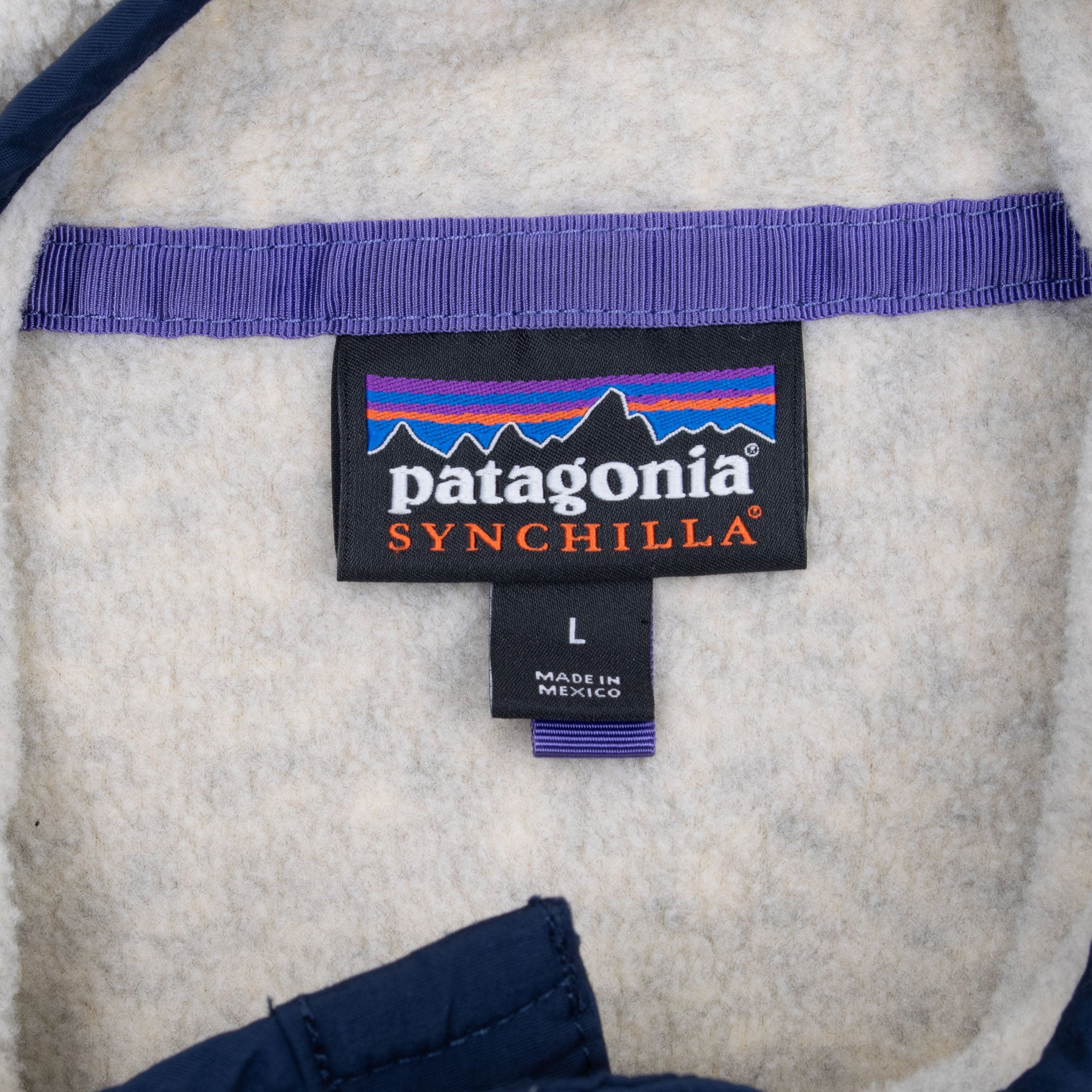 Vintage Beige Patagonia Synchilla Snap T Fleece Pullover 1990s Size Large