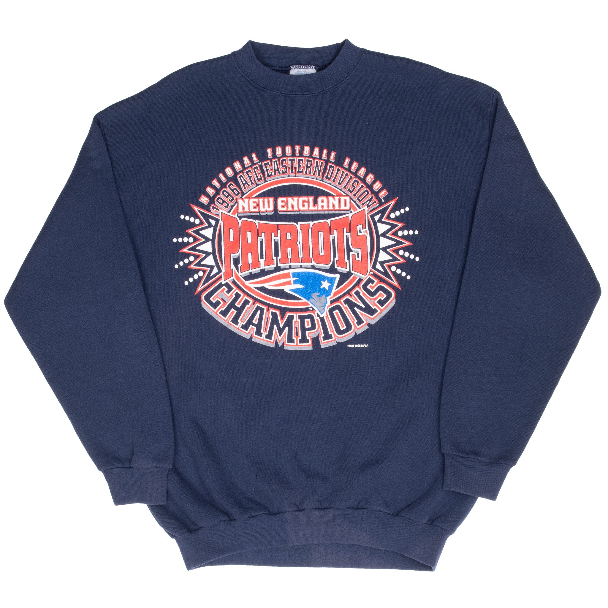Vintage Nfl New England Patriots Afc Eastern Division 1996 Champions Sweatshirt Size Large Made In Usa