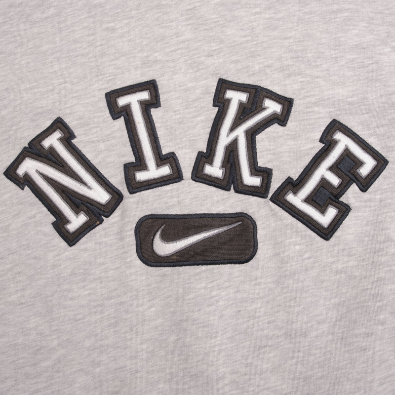 Vintage Nike Spellout Swoosh Gray Hoodie Sweatshirt 2000S Size XL