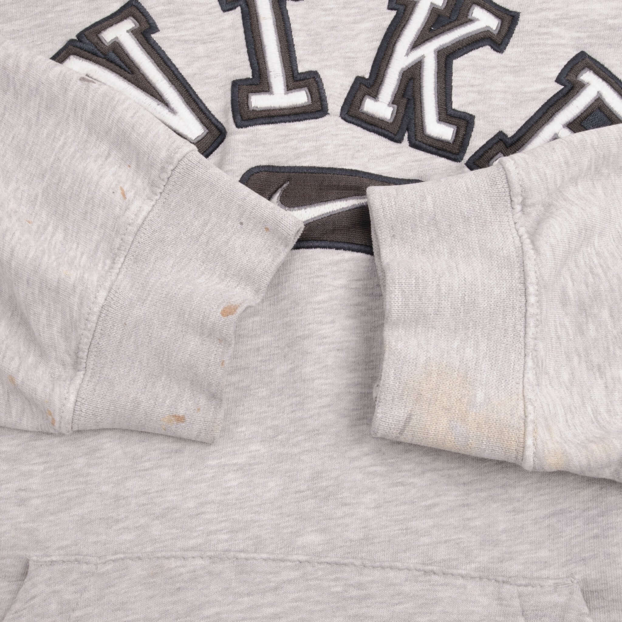 Vintage Nike Spellout Swoosh Gray Hoodie Sweatshirt 2000S Size XL