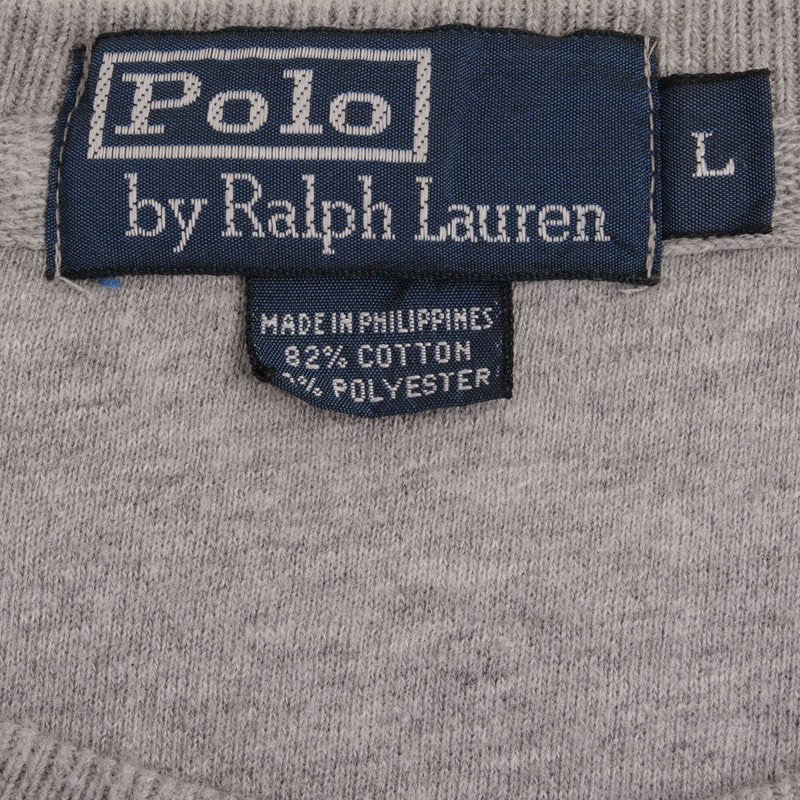 Vintage Polo Ralph Lauren Classic Crewneck Gray Sweatshirt Size Large 1990S