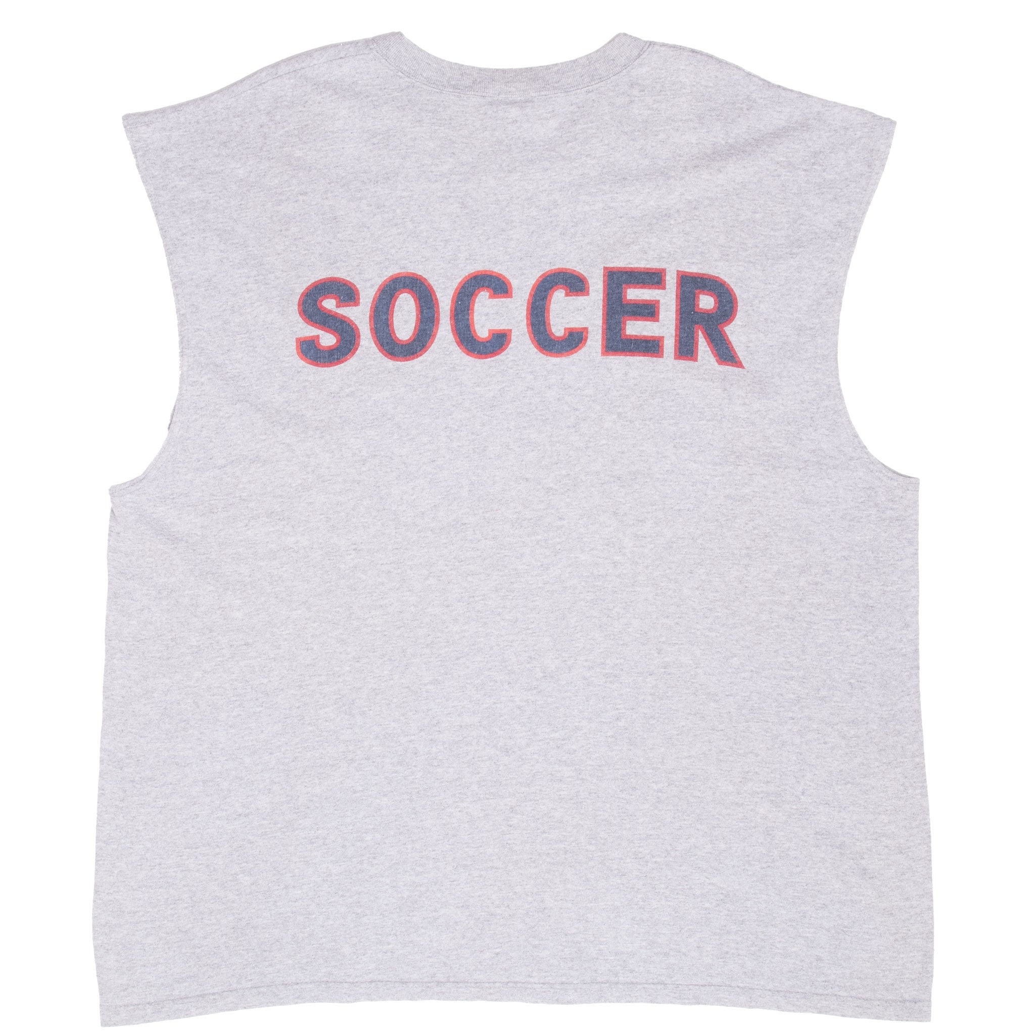 Vintage Nike Soccer Big Swoosh Grey Tank Top Tee Shirt 1990S Size XL Made In Usa