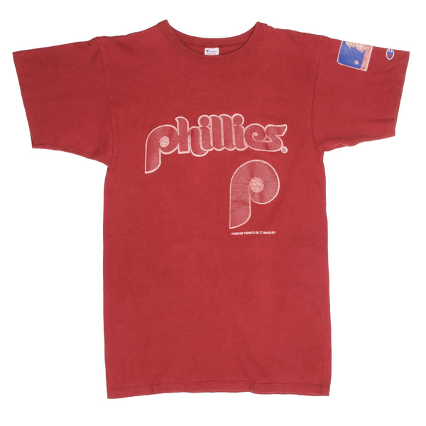 Vintage MLB Philadelphia Phillies Tee Shirt 1988 Size Small Made In USA With Single Stitch Sleeves