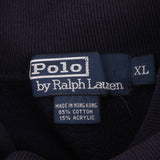 Vintage Polo Ralph Lauren Classic Navy Blue Turtle Neck Sweatshirt Size XL 1990S