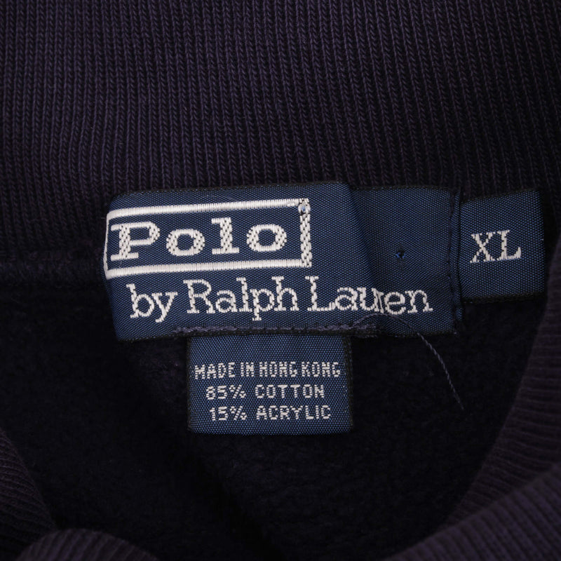 Vintage Polo Ralph Lauren Classic Navy Blue Turtle Neck Sweatshirt Size XL 1990S