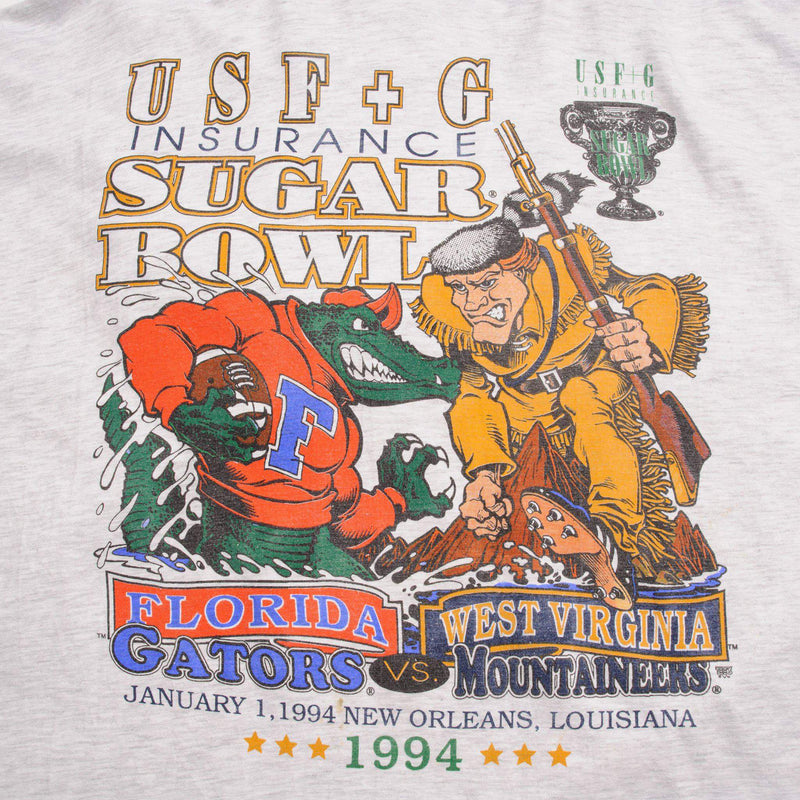 復古 NCAA 佛羅裡達鱷魚隊 VS 西弗吉尼亞山地隊連帽 T 卹 1994 年 XL 美國製造