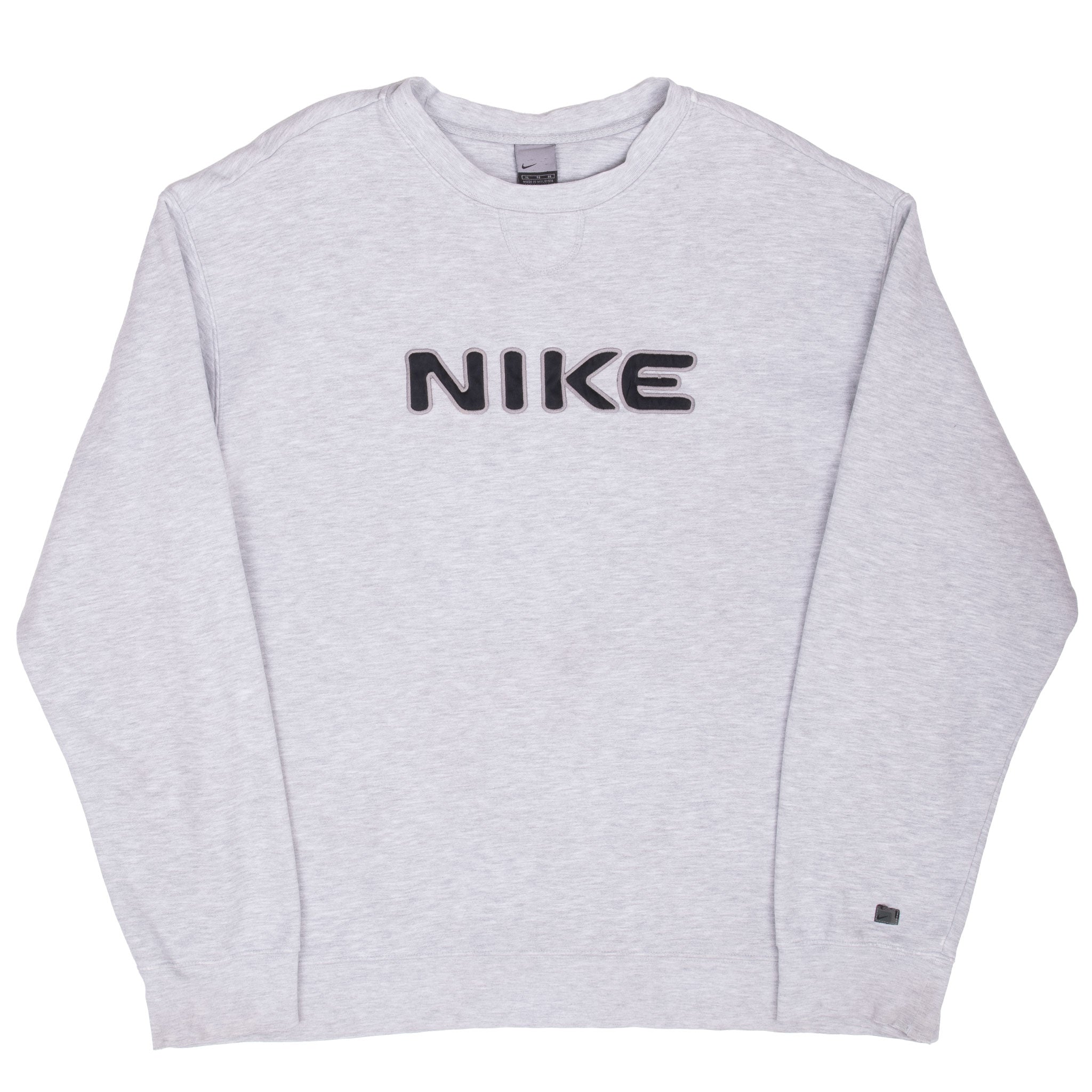 Vintage Nike Spellout Grey Sweatshirt 2000S Size XL