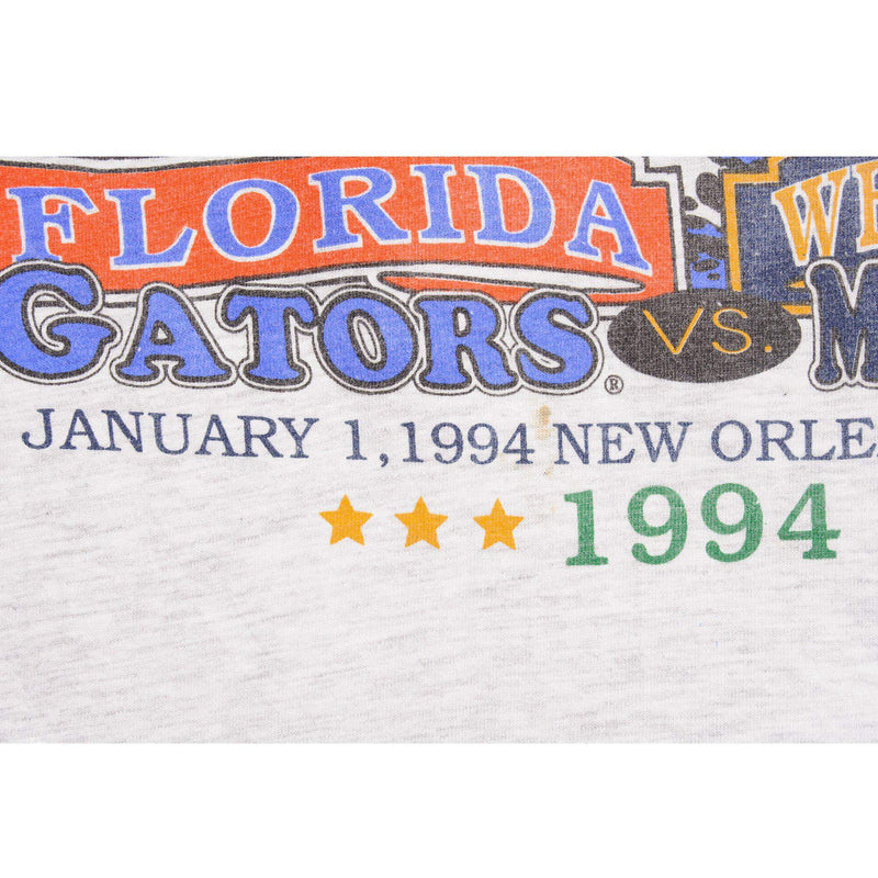 復古 NCAA 佛羅裡達鱷魚隊 VS 西弗吉尼亞山地隊連帽 T 卹 1994 年 XL 美國製造