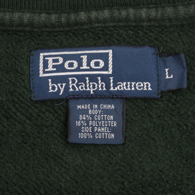 Vintage Polo Ralph Lauren Classic Crewneck Pine Green Sweatshirt Size Large 1990S