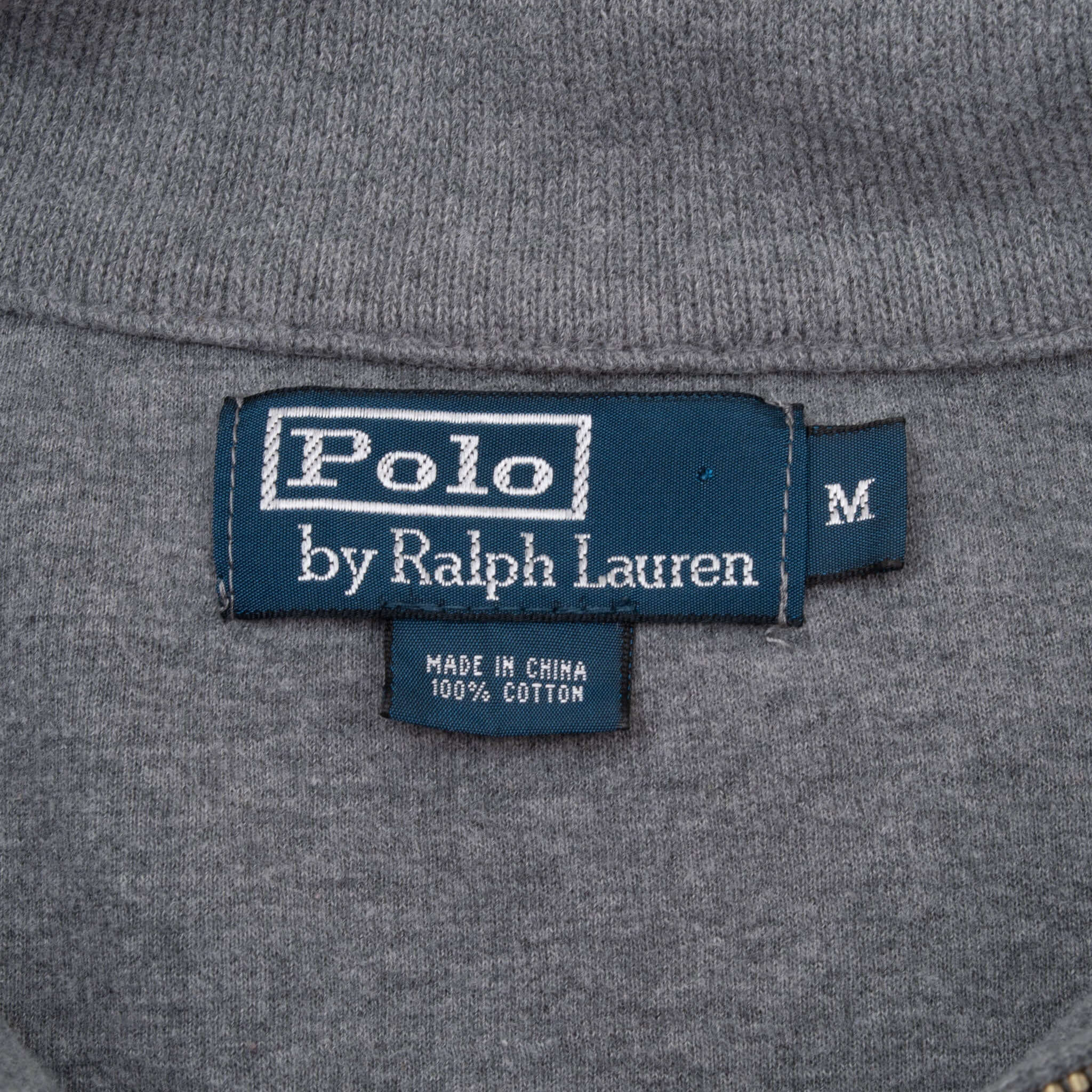 Vintage Polo Ralph Lauren Grey Quarter 1/4 Zip Sweater 1990S Size Medium