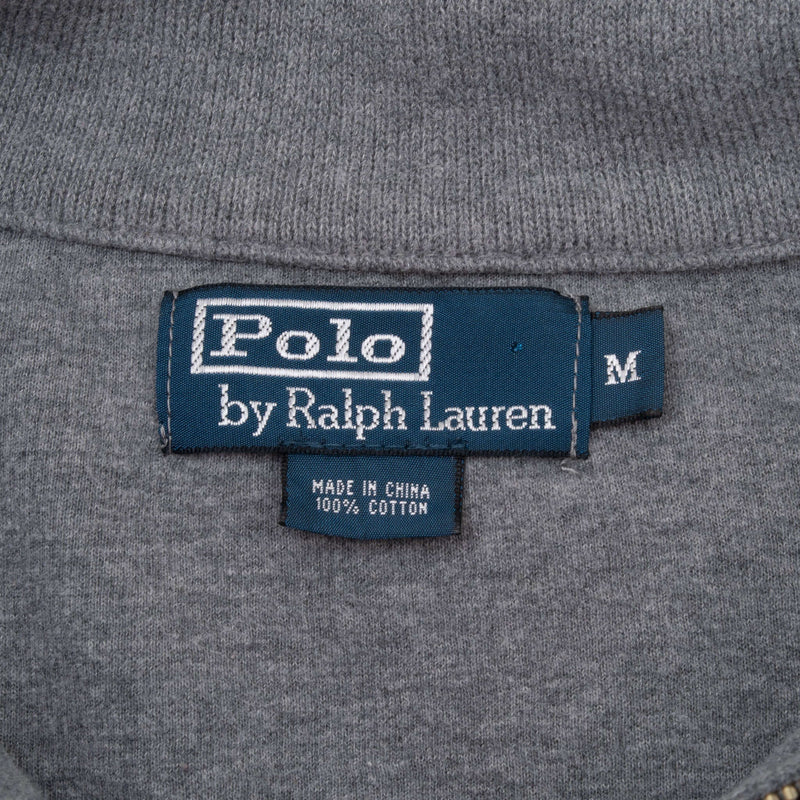 Vintage Polo Ralph Lauren Grey Quarter 1/4 Zip Sweater 1990S Size Medium