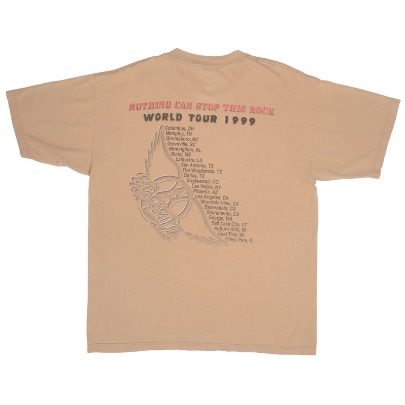 Vintage Aerosmith Nothing Can Stop This Rock World Tour 1999 Tee Shirt Size XL 