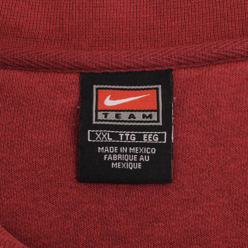 Vintage Red Bordeaux Nike Classic Swoosh Sweatshirt 1990S Size 2Xl