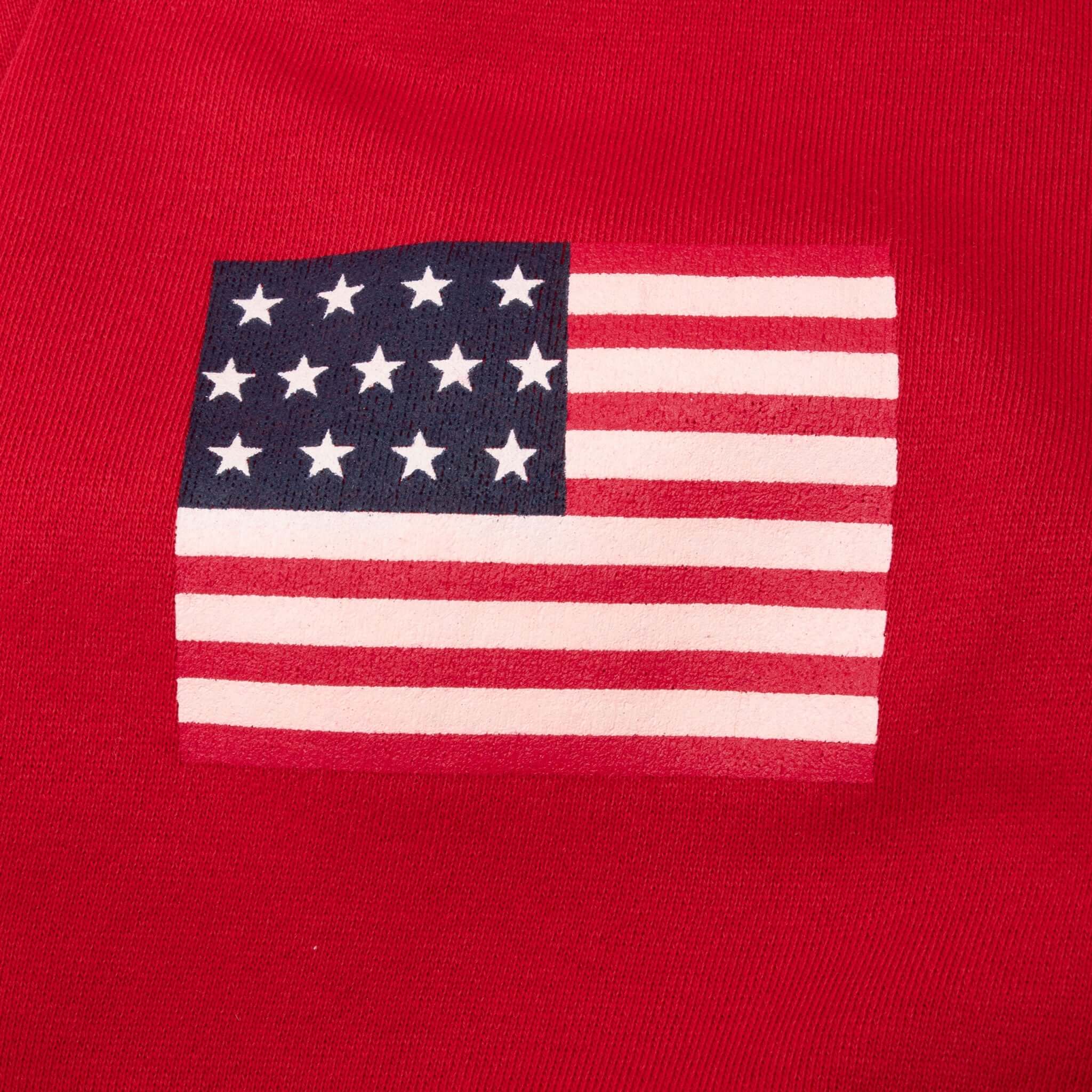 Vintage Ralph Lauren Usa Red Quarter Zip Sweatshirt 1990S Size XL