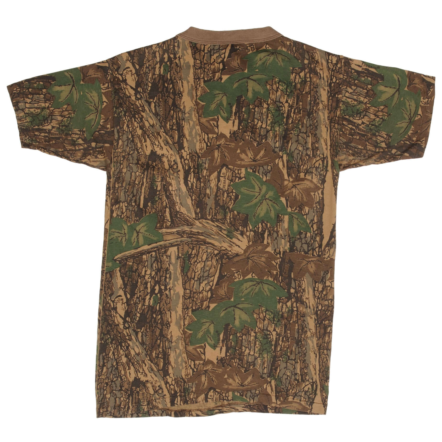 Vintage Hunting Trebark Camo Pocket Tee Shirt 1990S Size Small Made In USA With Single Stitch Sleeves