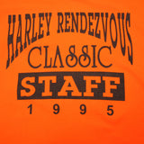 Vintage Harley Davidson Rendez Vous 17th Annual Staff Tee Shirt 1995 Size Medium Made In USA