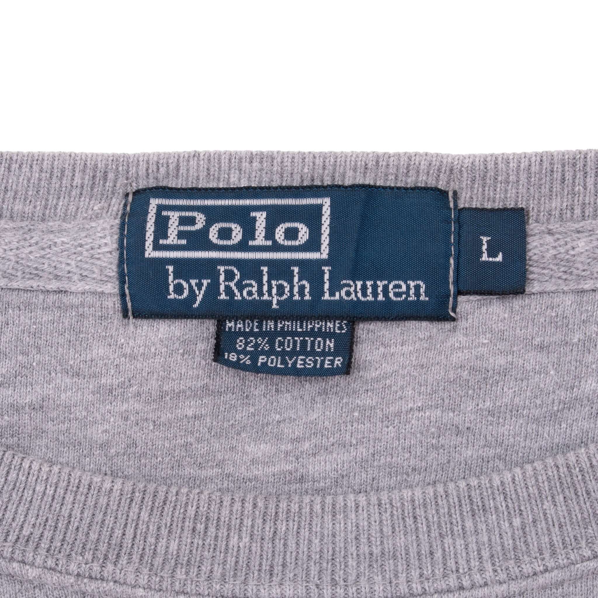 Vintage Ralph Lauren Grey Classic Crewneck Sweatshirt Size Large 1990S