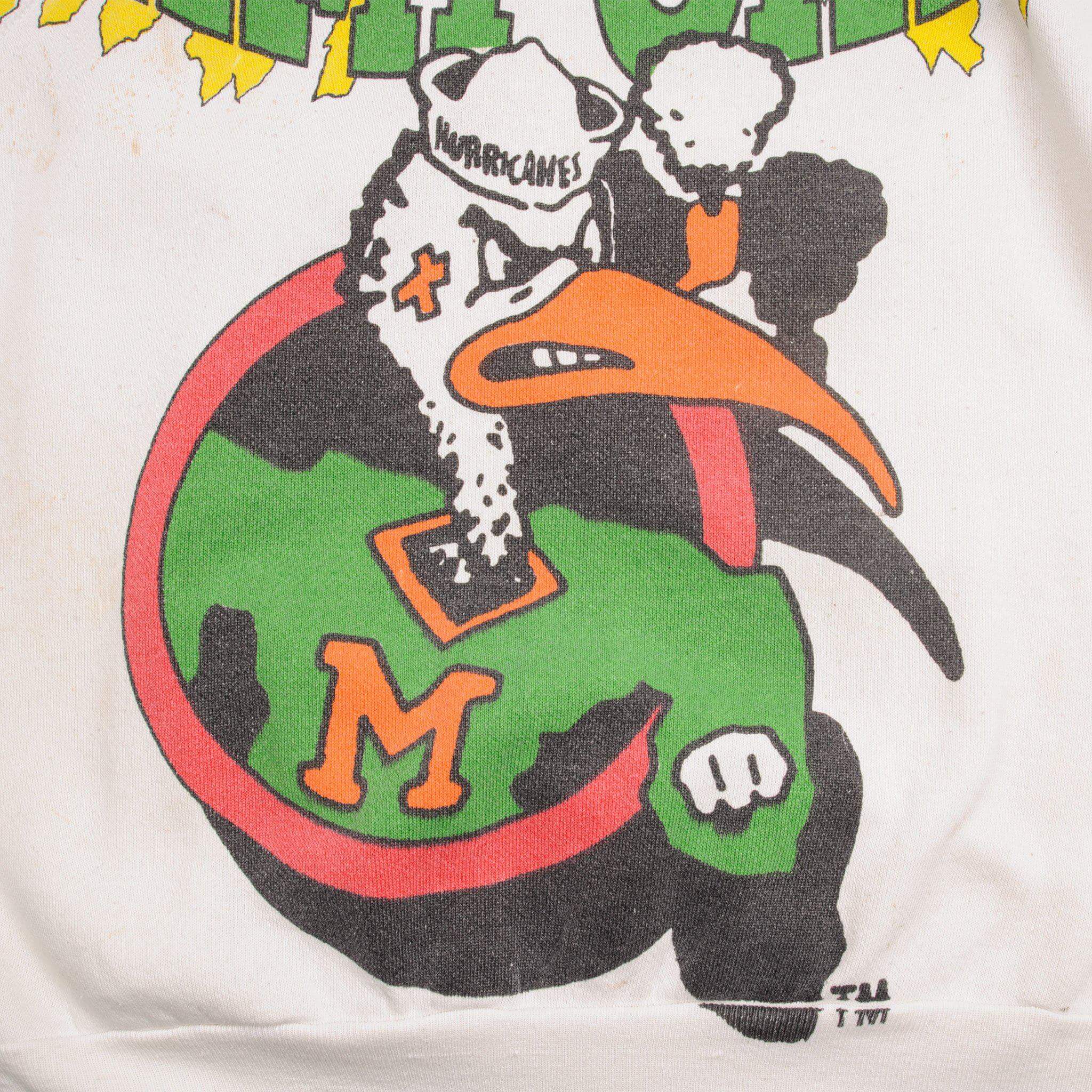 VINTAGE MIAMI HURRICANES FOOTBALL SWEATSHIRT SIZE LARGE MADE IN USA