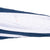 Close-up of white and navy sleeve panel with faint marks and a small orange spot