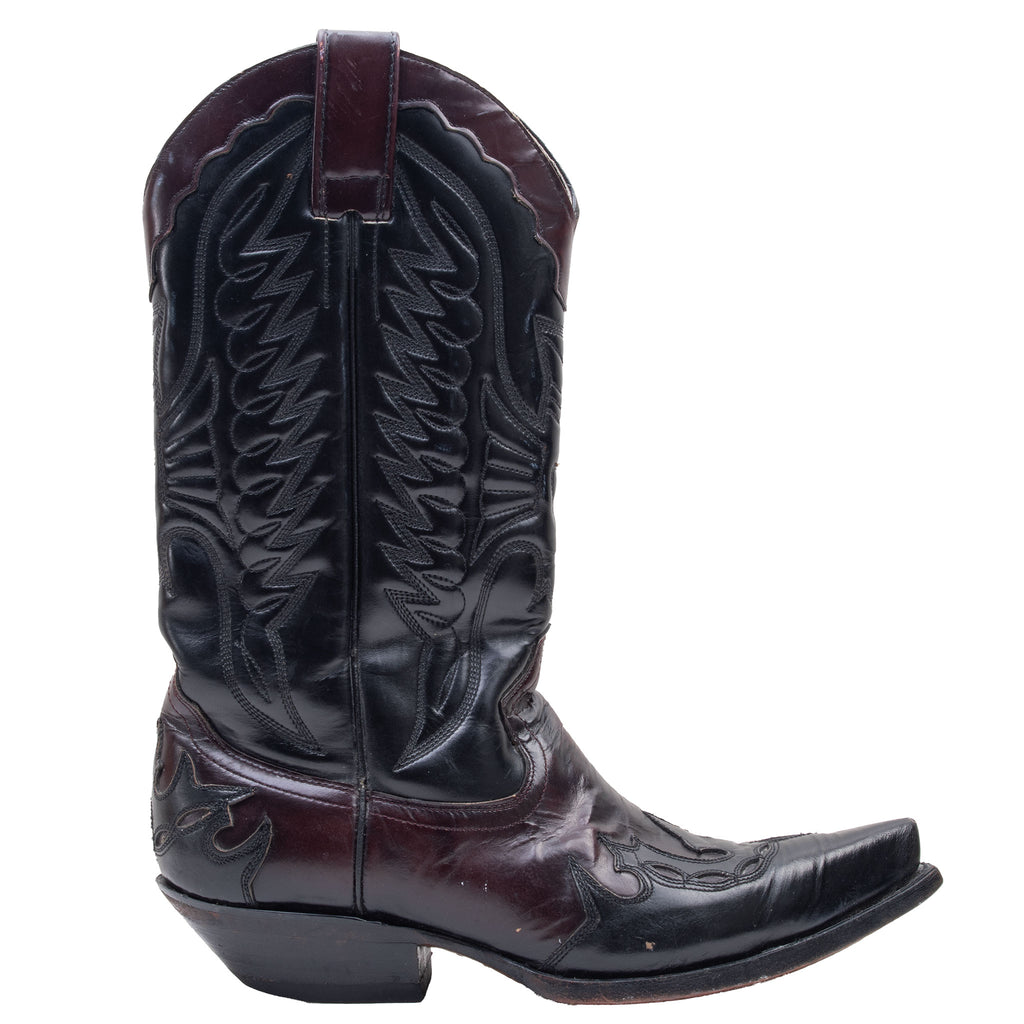 VINTAGE TONY BENATTAR HANDMADE COWBOY LEATHER BOOTS SIZE 7 MADE IN USA