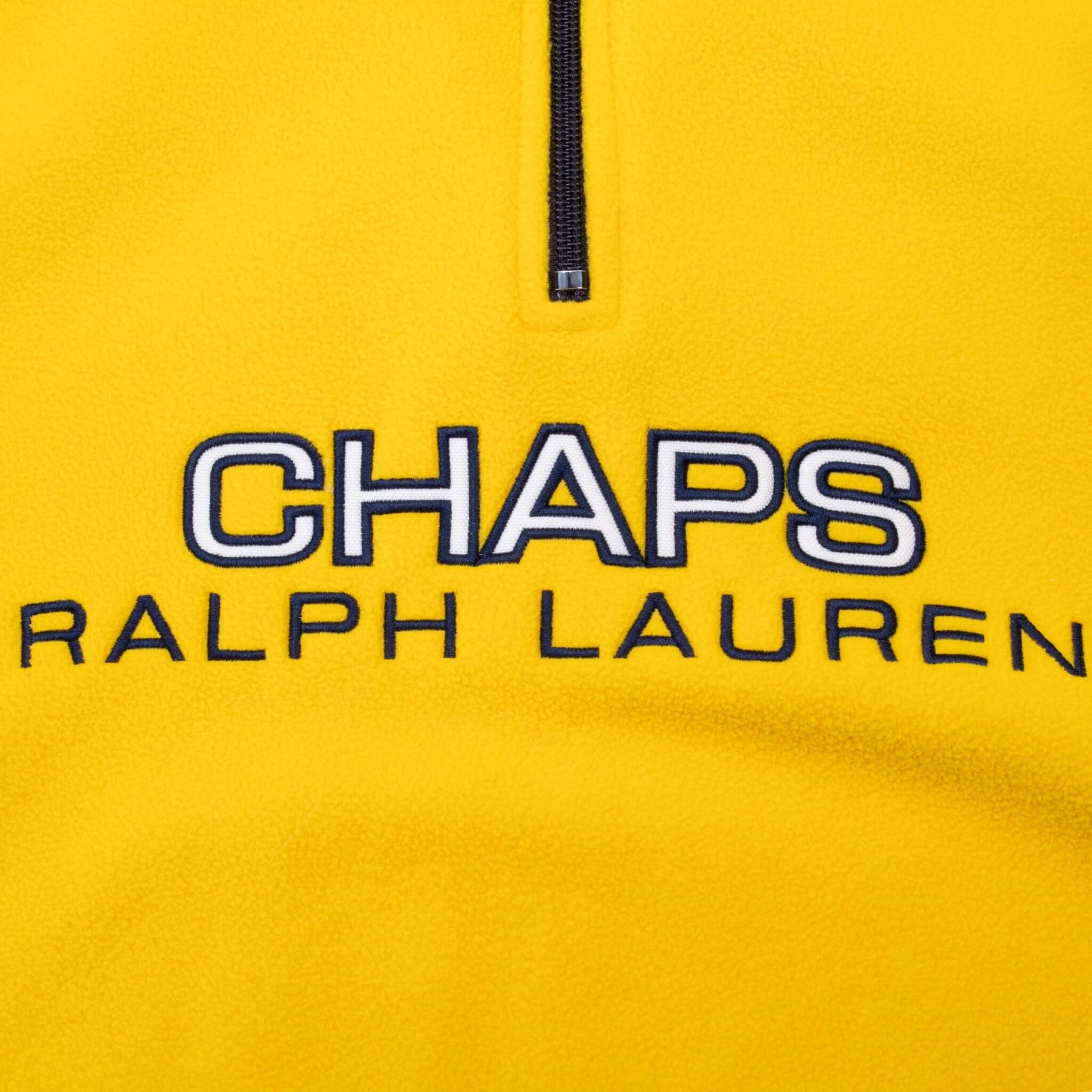 Vintage Chaps Ralph Lauren Yellow Fleece Pullover Jacket 1990S Size Medium