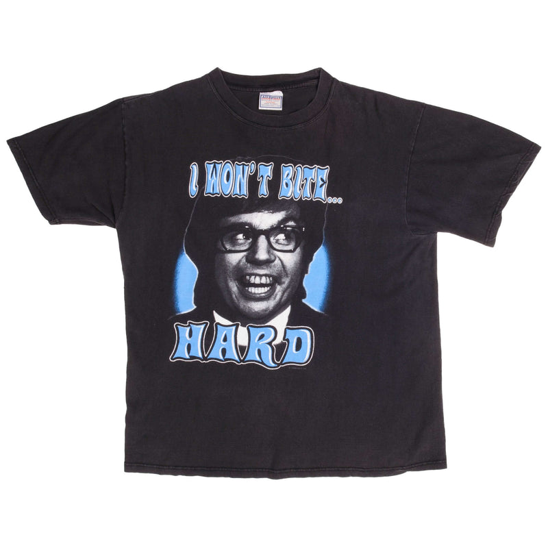 Vintage Austin Powers I won't bite hard oh Behave Tee Shirt 1998 Size Large