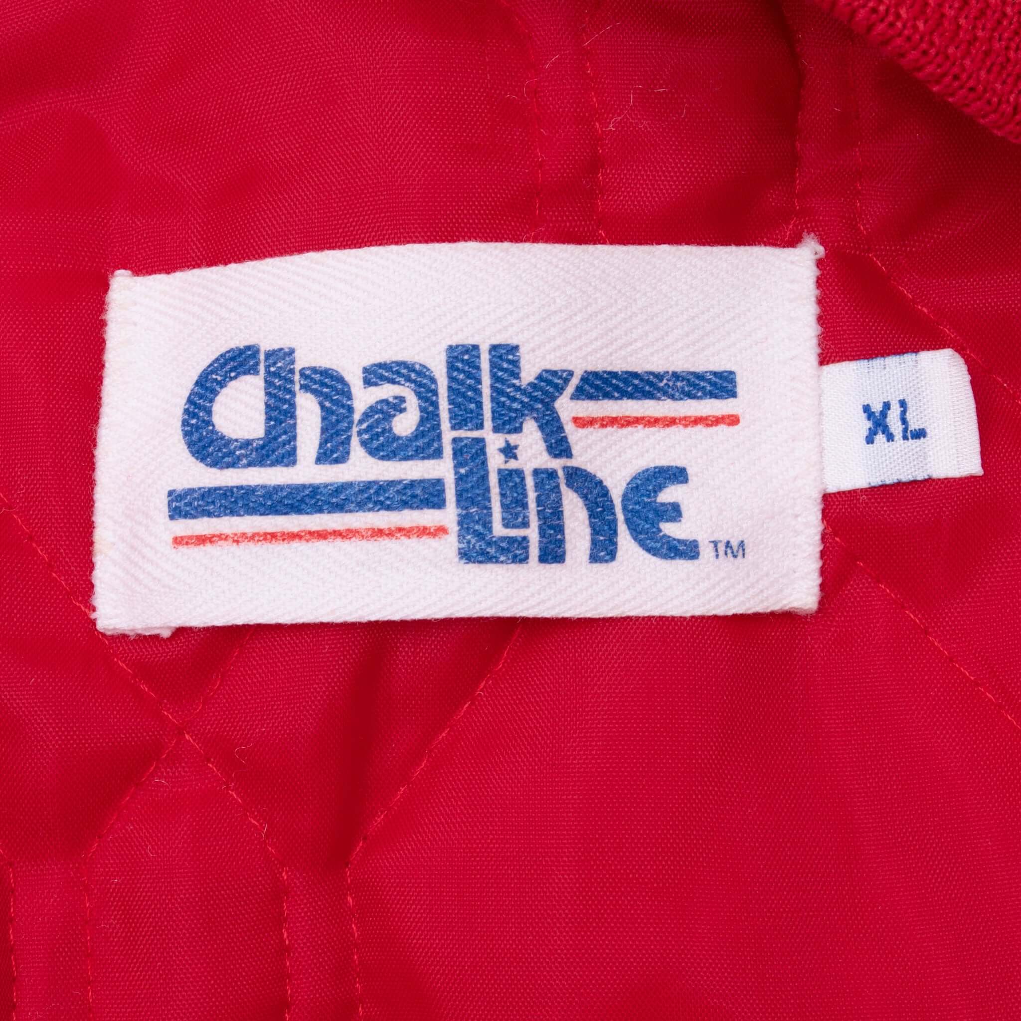 Vintage Ncaa Nebraska Satin Chalk Line Bomber Jacket 1990S Size XL