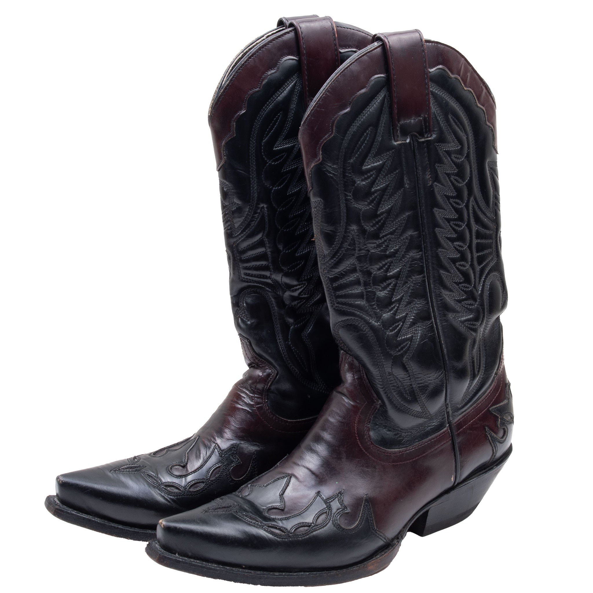 VINTAGE TONY BENATTAR HANDMADE COWBOY LEATHER BOOTS SIZE 7 MADE IN USA