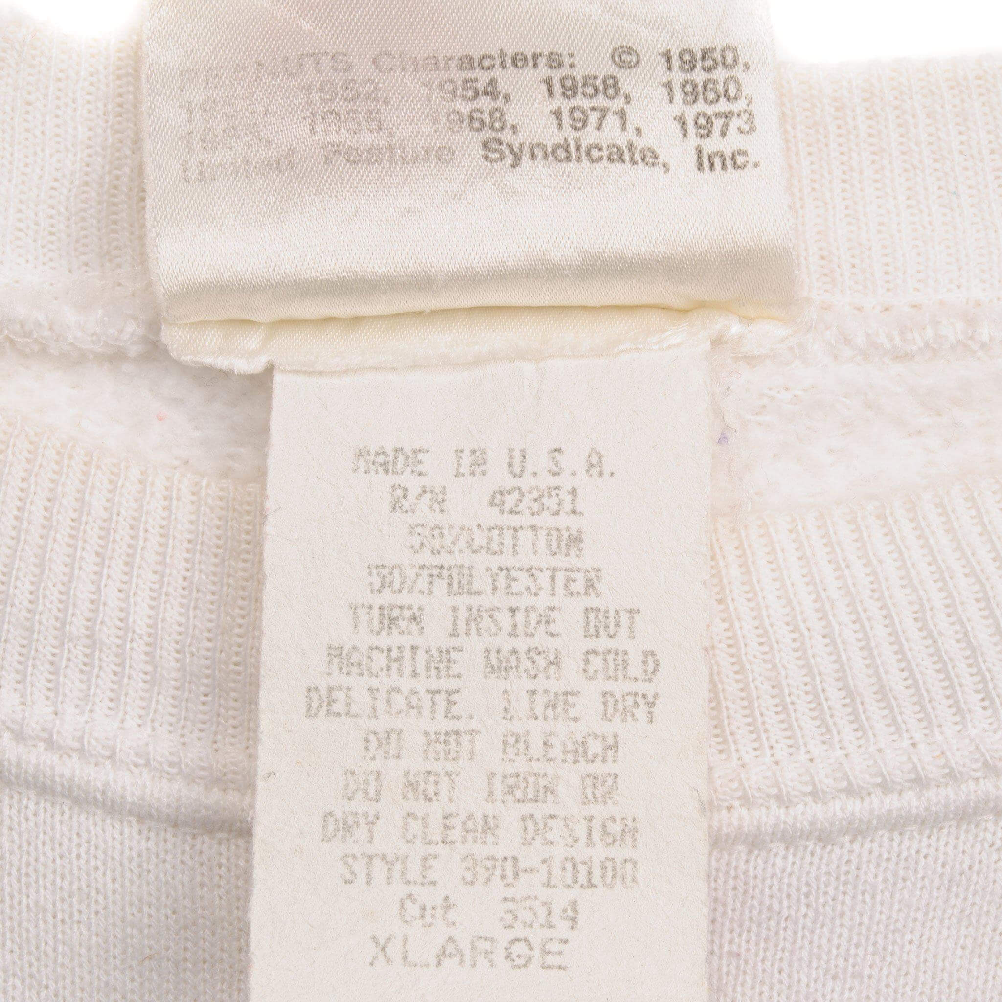 VINTAGE PEANUTS LUCY VAN PELT SWEATSHIRT 1970'S SIZE XL MADE IN USA