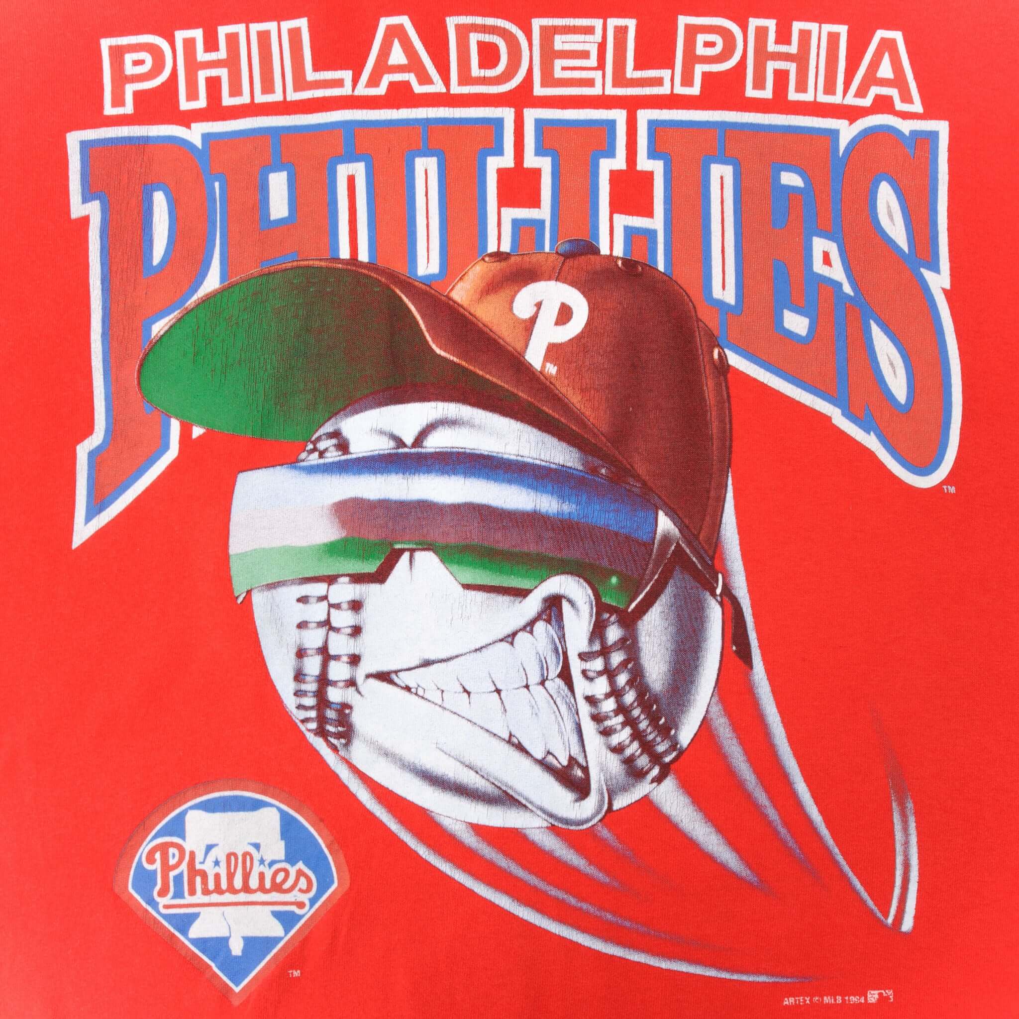 Vintage MLB Philadelphia Phillies Tee Shirt 1994 Size XL Made In USA with single stitch sleeves