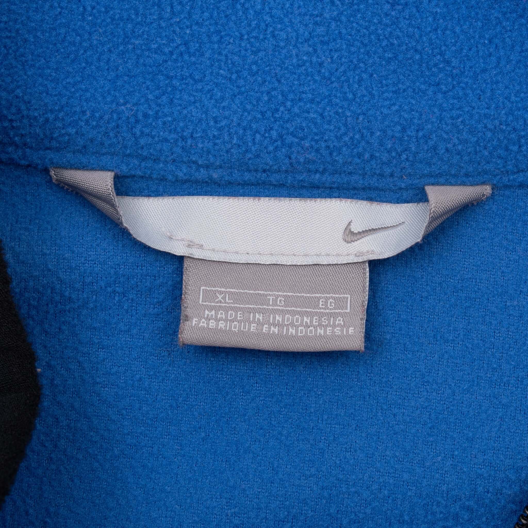 Vintage Nike Blue Quarter Zip Fleece Jacket 2000S Size XL