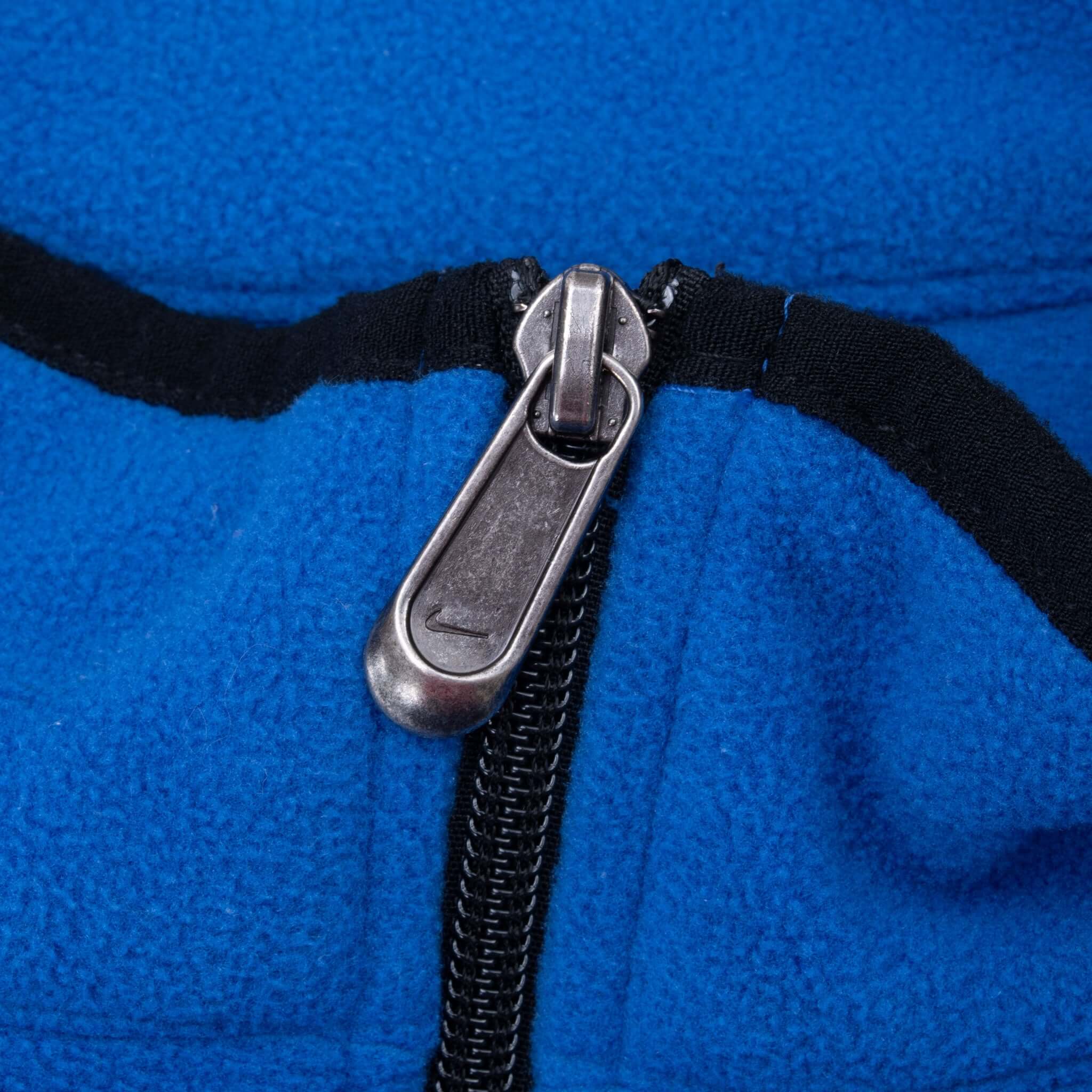 Vintage Nike Blue Quarter Zip Fleece Jacket 2000S Size XL