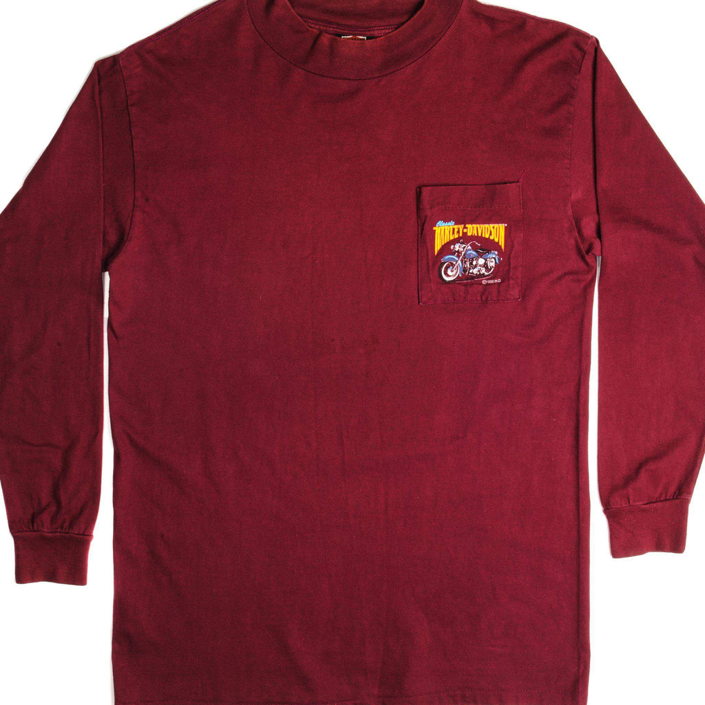 VINTAGE HARLEY DAVIDSON LONG SLEEVES TEE SHIRT 1996 SIZE LARGE MADE IN USA